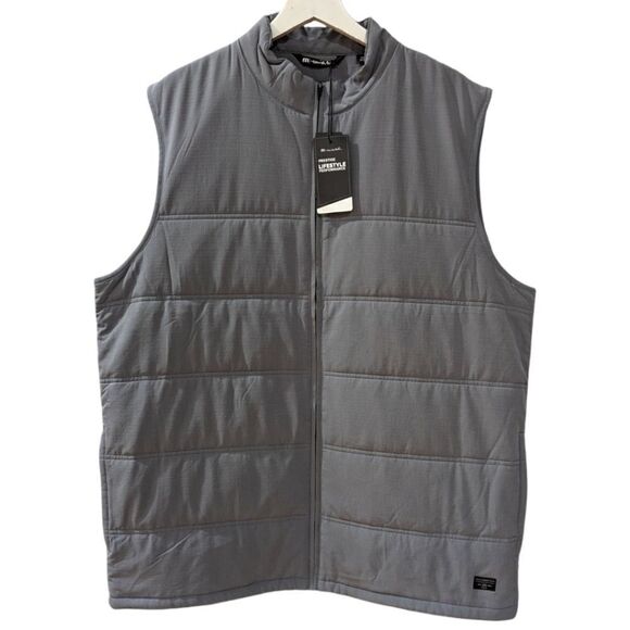Travis Mathew x intel Men's 2XL Cold Bay Vest Quiet Shade Grey Embroidered NWT - Picture 1 of 10